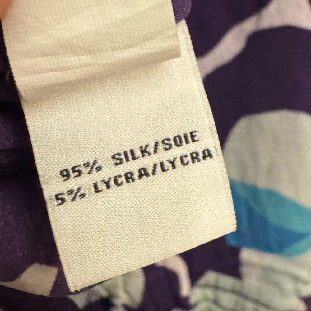 Diane Von Furstenberg Small Silk Blend Colorful Blouson Relaxed Blouse - Picture 10 of 12